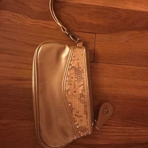 NY and Co Gold sequin wristlet